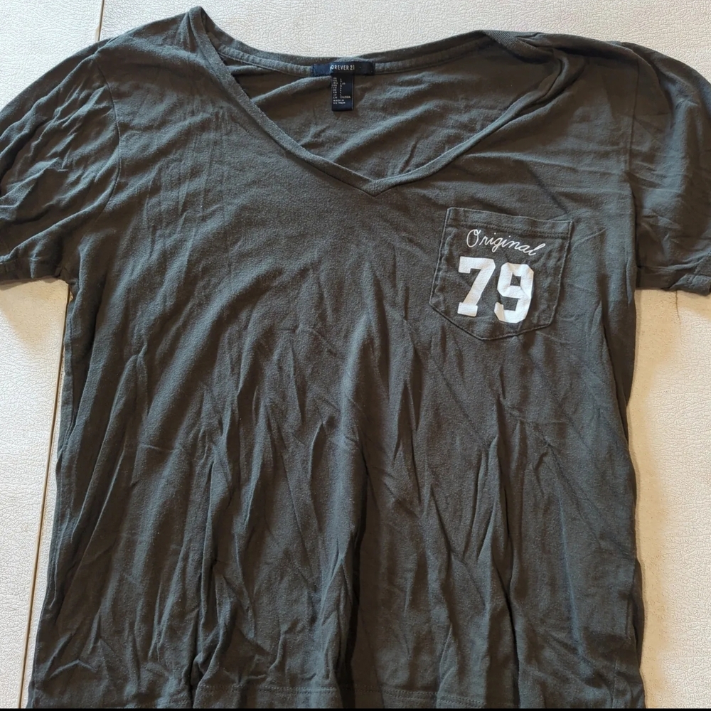 Old Navy Olive Green V-Neck Tee